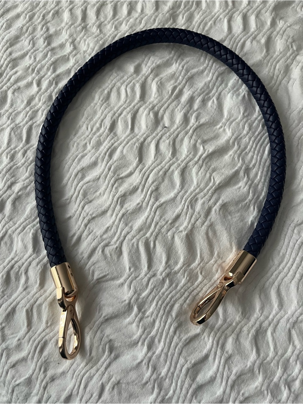 Gold Hardware Blue Braided Leather Strap